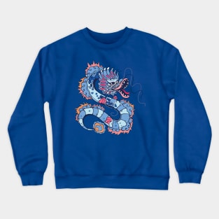 Enigmatic Fire: Hand-drawn Abstract Sketch Dragon Crewneck Sweatshirt